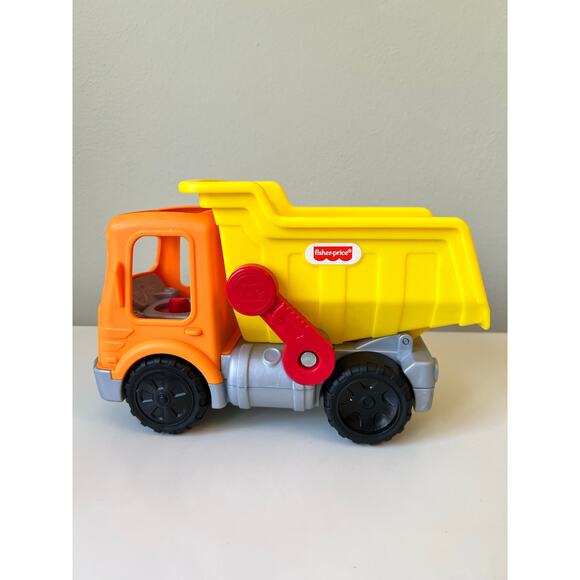 Fisher-Price Little People Work Together Dump Truck With Figure and Boulder - Picture 4 of 12